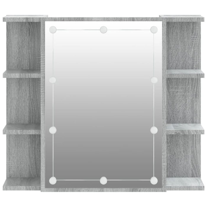 Mobile da bagno con mobile a specchio con LED 70 x 16,5 x 60 cm grigio 02_0006677
