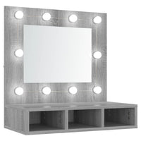 Armadietto a specchio con LED 60 x 31,5 x 62 cm grigio 02_0006676