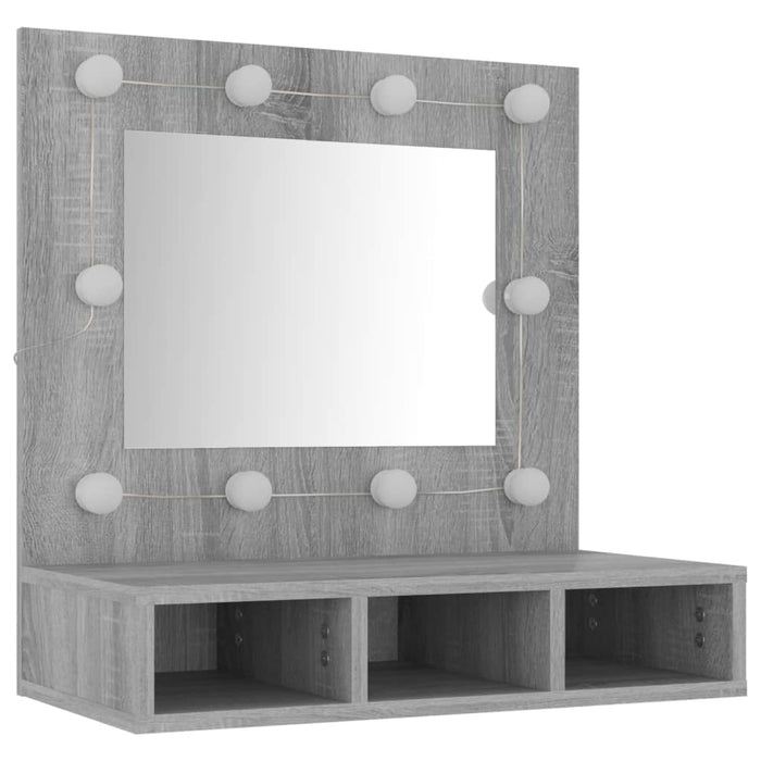 Armadietto a specchio con LED 60 x 31,5 x 62 cm grigio 02_0006676