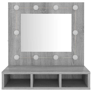 Mobile a Specchio con LED Grigio Sonoma 60x31,5x62 cm cod mxl 78127