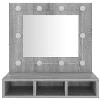 Mobile a Specchio con LED-Armadietto a Specchio Grigio Sonoma 60x31,5x62 cm