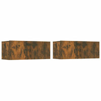 Mobili Porta TV 2 pz Rovere Fumo 80x30x30 in Legno Multistrato cod mxl 12175