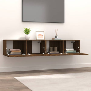 Mobili TV 2 pz Rovere Marrone 80x30x30cm Legno Multistrato 820465