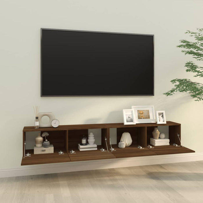 Mobili TV Parete 2pz Rovere Marrone 100x30x30 Legno Multistrato cod mxl 23363