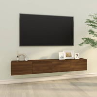 Mobili TV Parete 2pz Rovere Marrone 100x30x30 Legno Multistrato cod mxl 23363