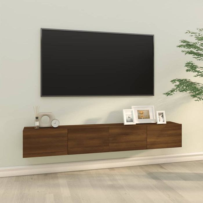 Mobili TV Parete 2pz Rovere Marrone 100x30x30 Legno Multistrato cod mxl 23363