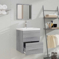 Mobile da Bagno con Specchio Grigio Sonoma 41x38,5x48 cm 820470