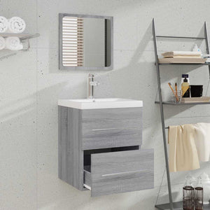 Mobile da Bagno con Specchio Grigio Sonoma 41x38,5x48 cm 820470
