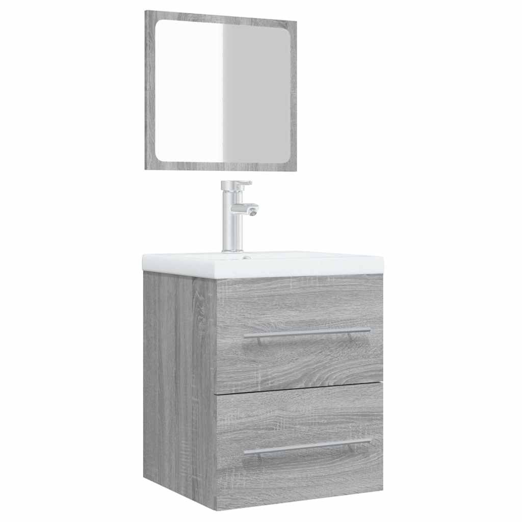 Mobile da Bagno con Specchio Grigio Sonoma 41x38,5x48 cm 820470