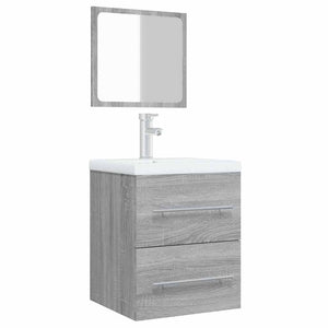 Mobile da Bagno con Specchio Grigio Sonoma 41x38,5x48 cm 820470