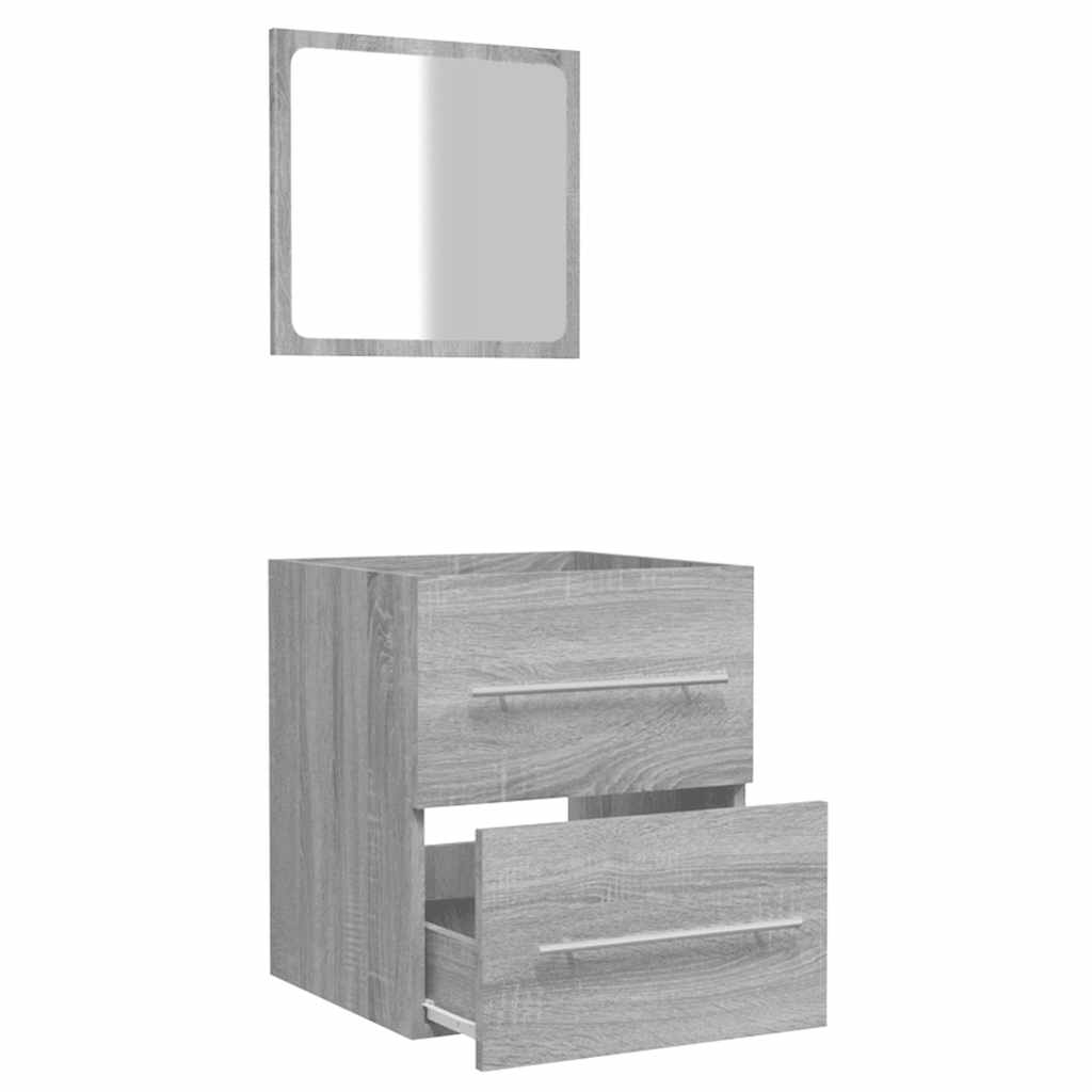 Mobile da Bagno con Specchio Grigio Sonoma 41x38,5x48 cm 820470