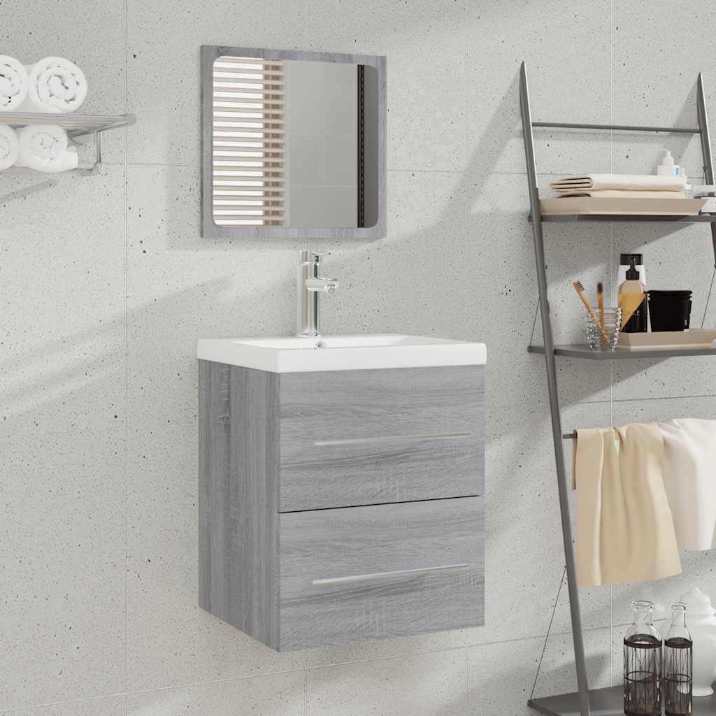 Mobile da Bagno con Specchio Grigio Sonoma 41x38,5x48 cm 820470