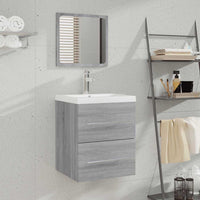 Mobile da Bagno con Specchio Grigio Sonoma 41x38,5x48 cm 820470