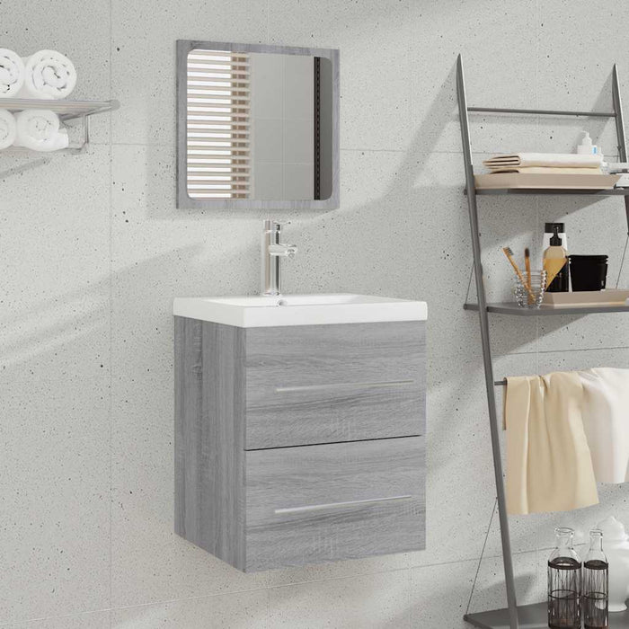 Mobile da Bagno con Specchio Grigio Sonoma 41x38,5x48 cm 820470