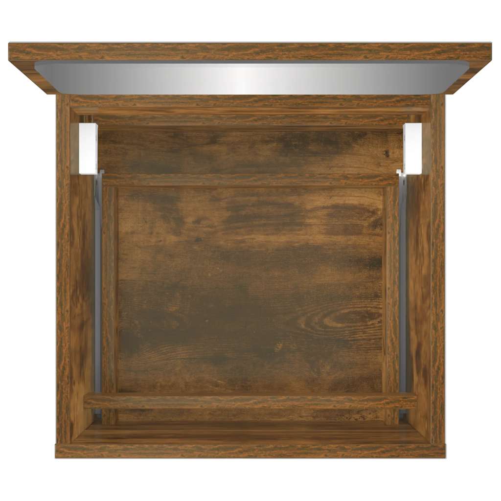 Mobile da Bagno con Specchio Rovere Fumo in Legno Multistrato 820472