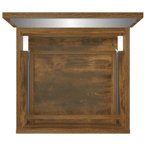 Mobile da Bagno con Specchio Rovere Fumo in Legno Multistrato 820472