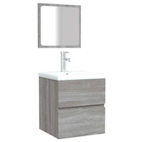 Mobile da Bagno con Specchio Grigio Sonoma in Legno Multistrato 820473