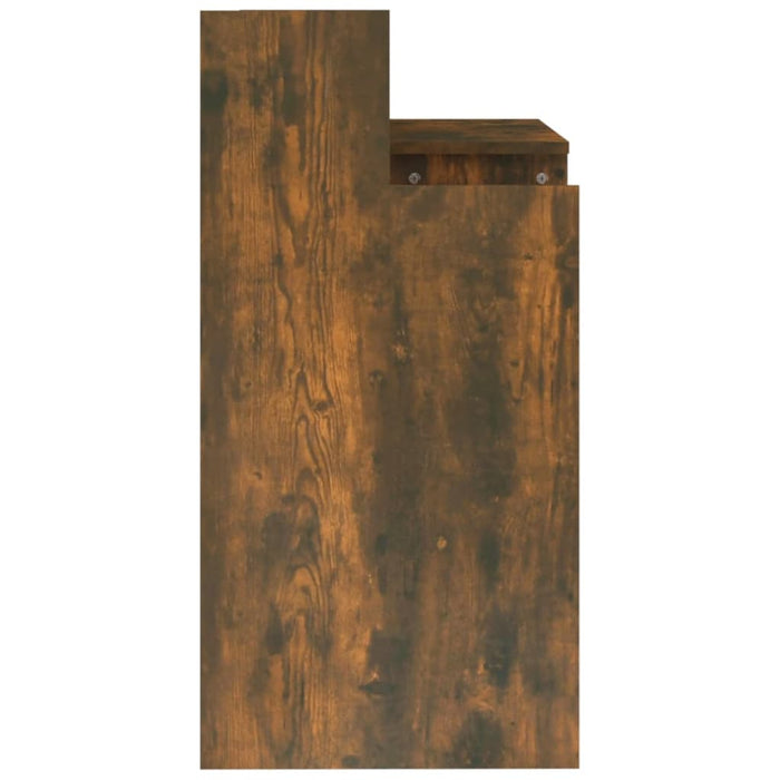 Scrivania tavolo postazione di lavoro mobile per computer studio informatico e luci LED rovere affumicato 97 x 45 x 90 cm derivati ​​del legno marrone 02_0023789