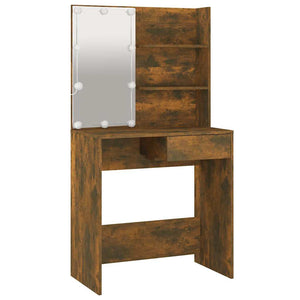 Toeletta con LED Rovere Fumo 74,5x40x141 cm 820481