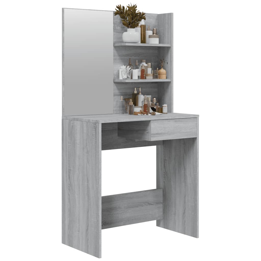 Toeletta con Specchio Grigio Sonoma 74,5x40x141 cm 820491
