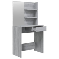 Toeletta con Specchio-Tavolo da Vanit¨¤ Grigio Sonoma 74,5x40x141 cm