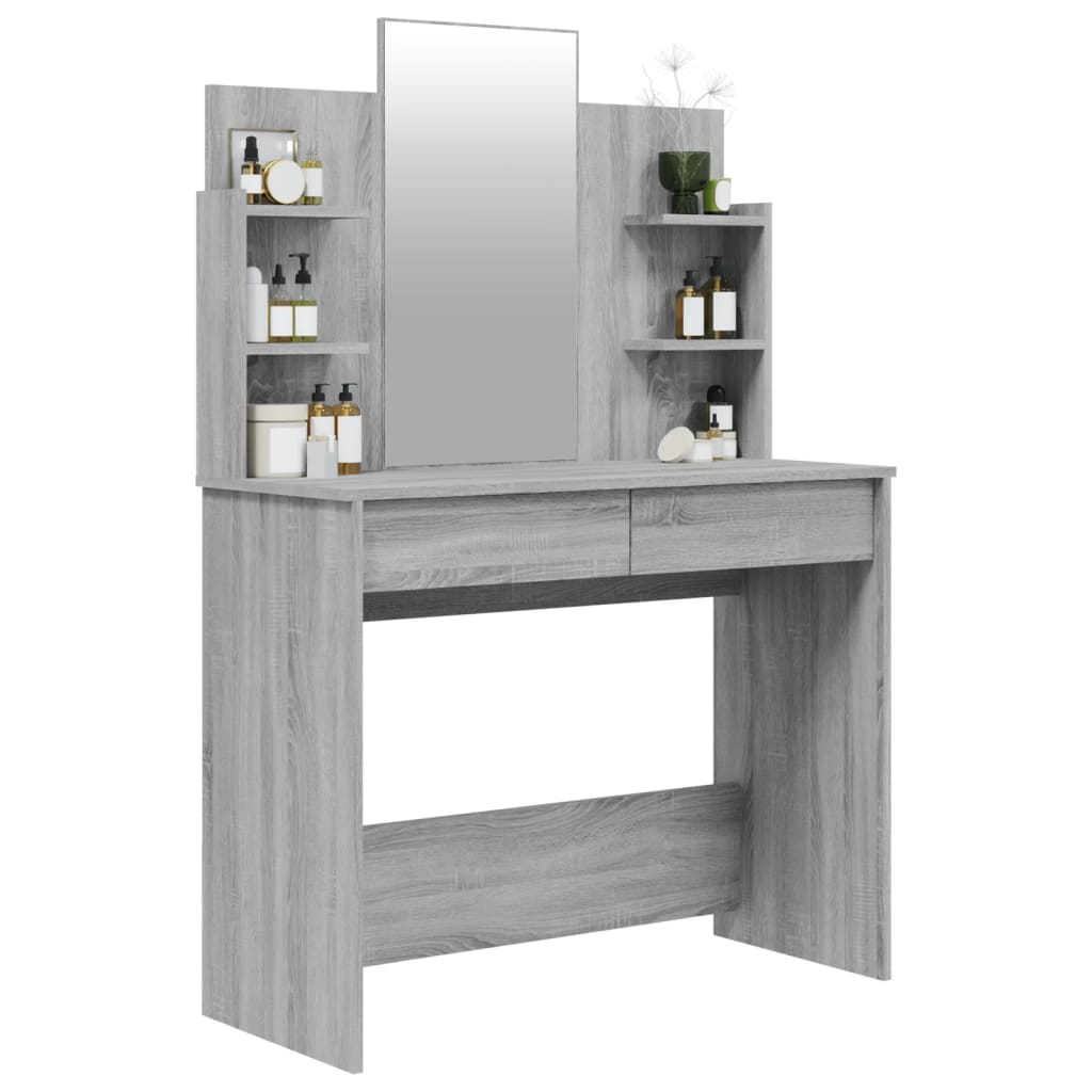 Toeletta con Specchio Grigio Sonoma 96x40x142 cm 820497