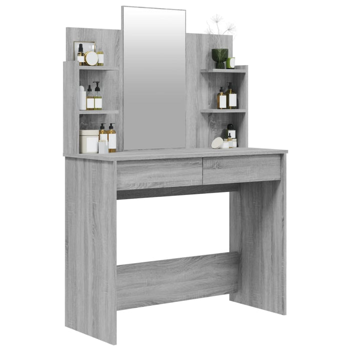 Toeletta con Specchio Grigio Sonoma 96x40x142 cm 820497