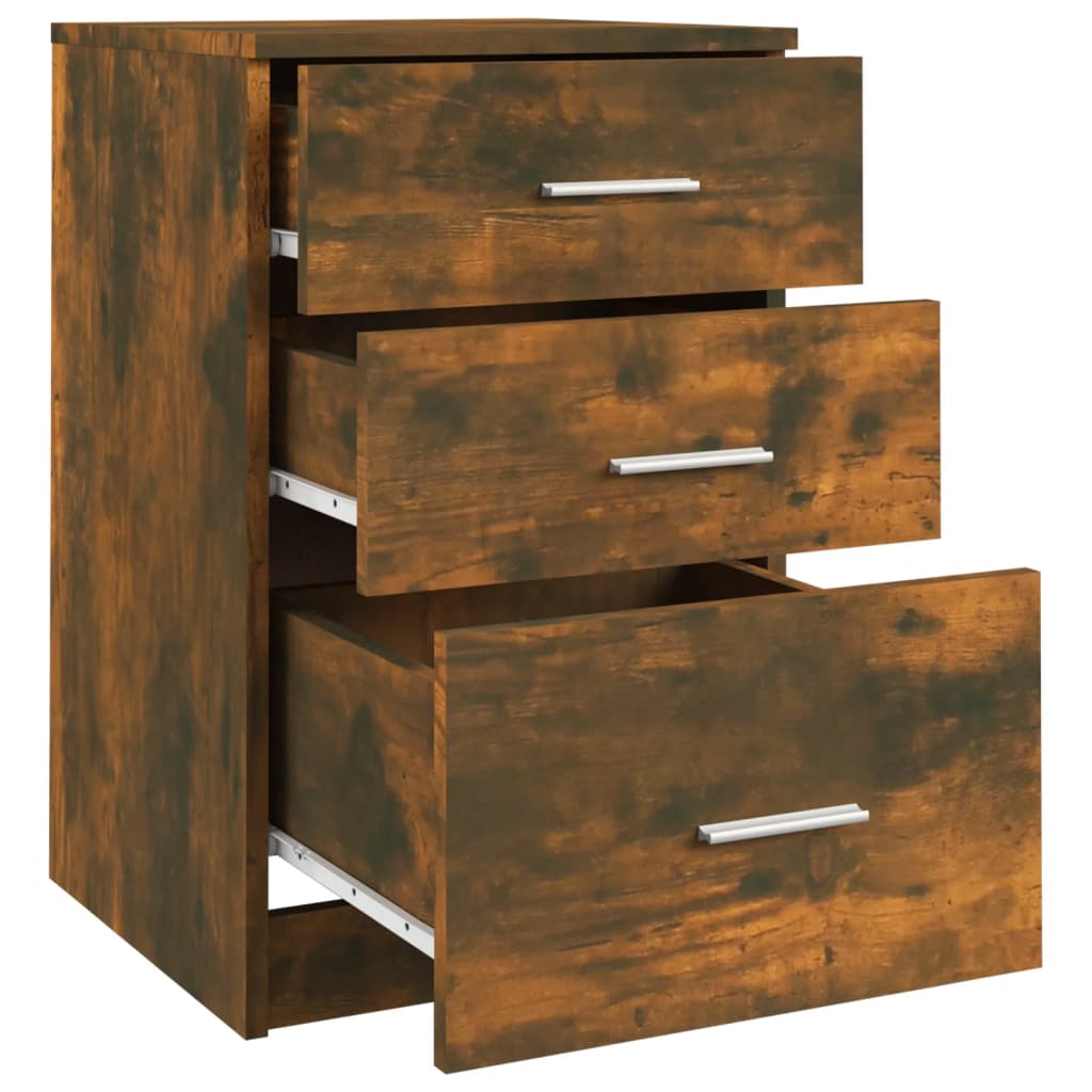 Comodino Rovere Fumo 40x40x63 cm in Legno Multistrato 820520