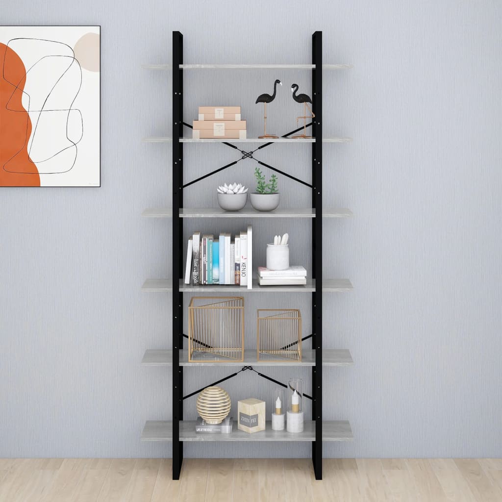 Scaffale Alto Grigio Sonoma 100x30x210 cm in Legno Multistrato 821325