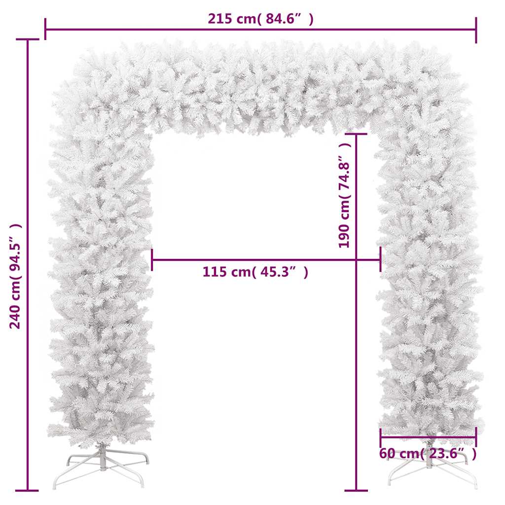 Albero di Natale ad Arco Bianco 240 cm 345090