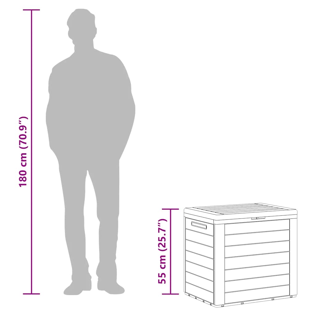 Baule da Giardino Marrone 58,5x46x55 cm in Polipropilene cod mxl 75478