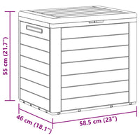 Baule da Giardino Antracite 58,5x46x55 cm in Polipropilene 152195