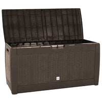 Baule da giardino marrone 119 x 48 x 60 cm polipropilene 02_0013135