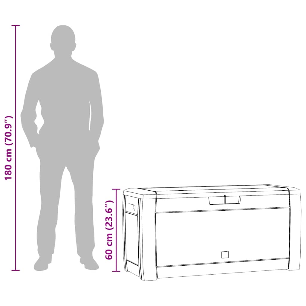 Baule da Giardino Marrone 119x48x60 cm in Polipropilene 152196