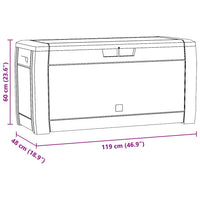Baule da Giardino Antracite 119x48x60 cm in Polipropilene 152197