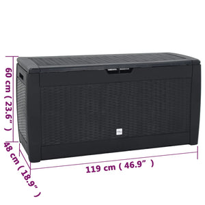 Baule da giardino 119 x 48 x 60 cm polipropilene antracite 02_0013141