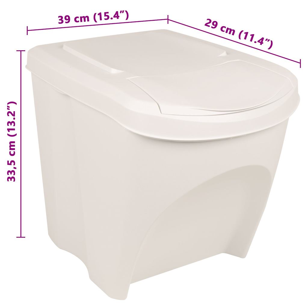 Contenitori Impilabili per Rifiuti 3pz Bianco 75L Polipropilene cod mxl 46261