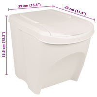 Contenitori Impilabili per Rifiuti 3pz Bianco 75L Polipropilene cod mxl 46261