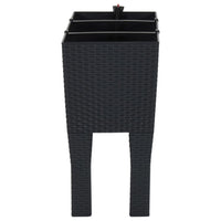 Vassoio per fioriera aiuola rialzata piante fiori terrazza giardino giardino 60 x 25 x 46 cm PP Rattan antracite 02_0039462