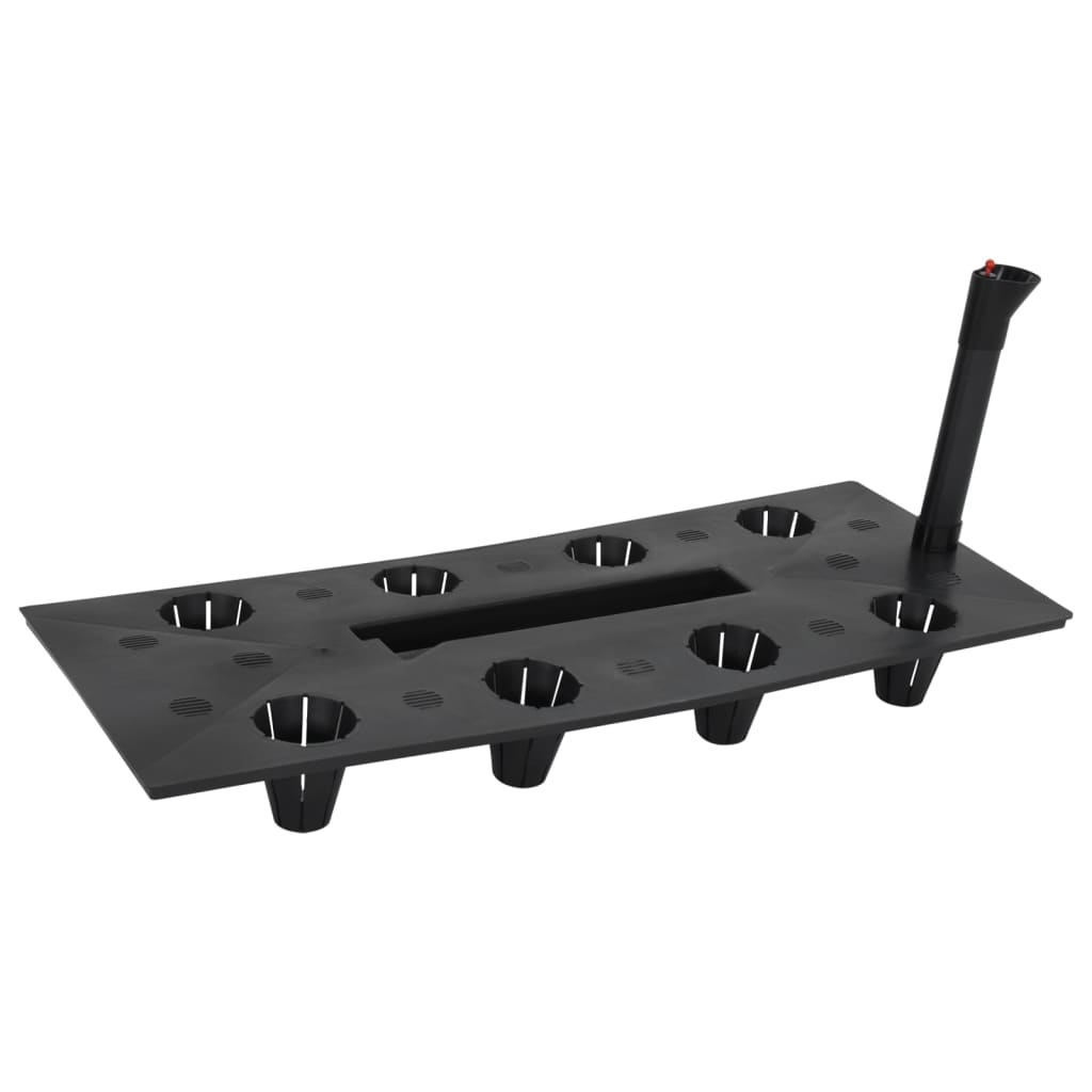 Vassoio per fioriera aiuola rialzata piante fiori terrazza giardino giardino 60 x 25 x 46 cm PP Rattan antracite 02_0039462