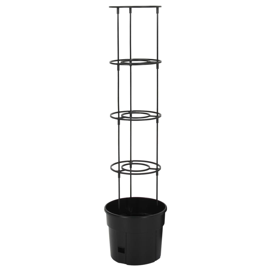 Vaso a Torre per Pomodori-Fioriera da Esterno-Contenitore per Piante Antracite ?29,5x115 cm Polipropilene
