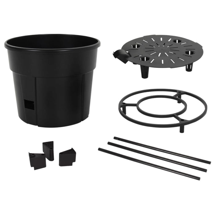 Fioriera aiuola rialzata vassoio piante fiori terrazzo pomodoro giardino Ø29,5 x 115 cm Polipropilene antracite 02_0038848