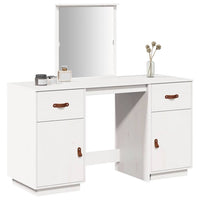 Set Toeletta con Specchio Bianco in Legno Massello di Pino 3107835