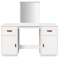 Set Toeletta con Specchio-Mobile con specchio Bianco in Legno Massello di Pino