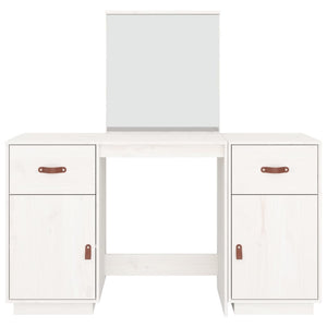 Set toeletta con specchio 95 x 50 x 134 cm in legno di pino massiccio bianco 02_0006216