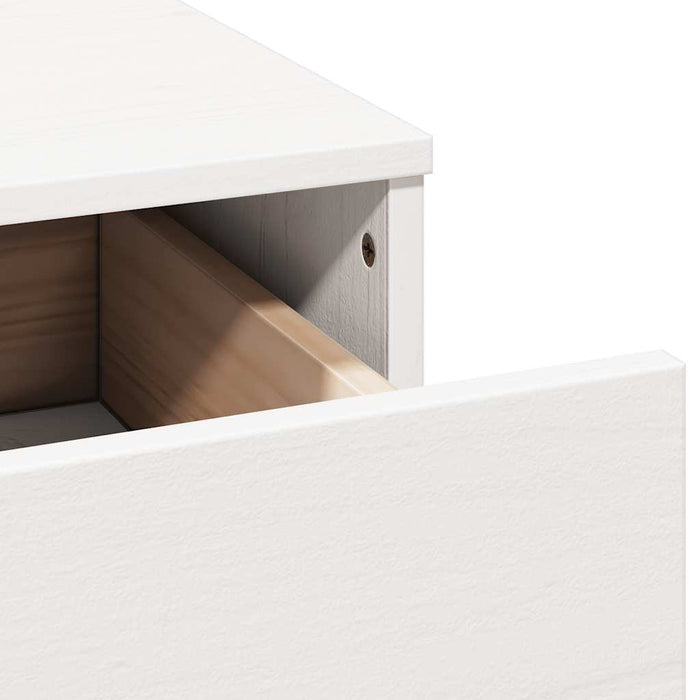 Set Toeletta con Specchio Bianco in Legno Massello di Pino 3107835