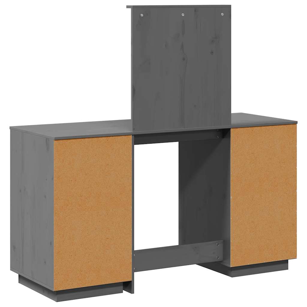 Set Toeletta con Specchio Grigio in Legno Massello di Pino 3107836