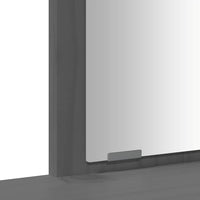 Set Toeletta con Specchio Grigio in Legno Massello di Pino 3107836