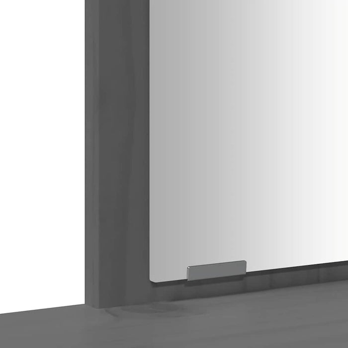 Set Toeletta con Specchio Grigio in Legno Massello di Pino 3107836