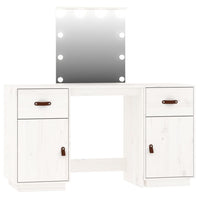 Set toeletta con LED 135 x 50 x 135 cm in legno massello di pino bianco 02_0006218